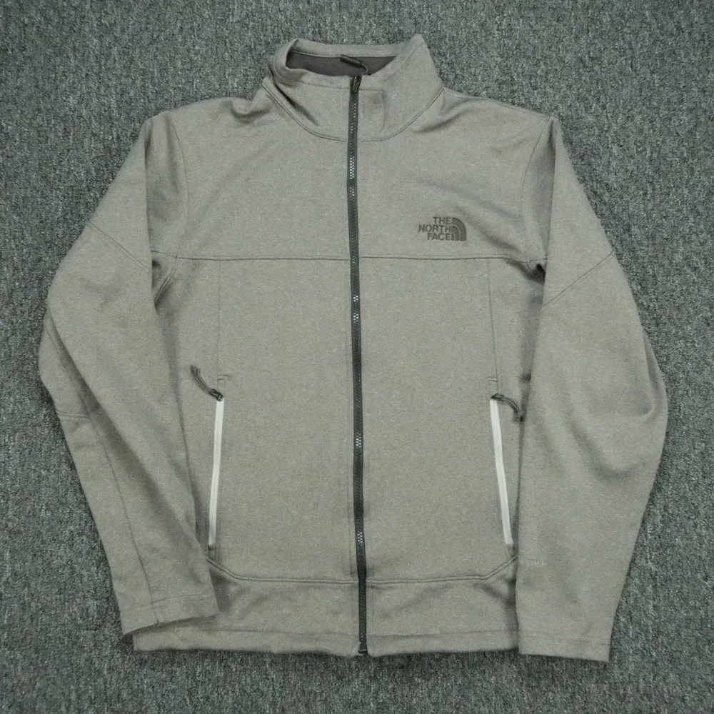 The North Face Jacket Mens Small Gray Windwall Full Zip Pockets Hiking Outdoors